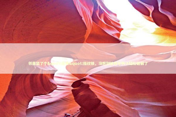 邻居装了个"高级"指纹锁，没想到被我家狗子轻松破解了