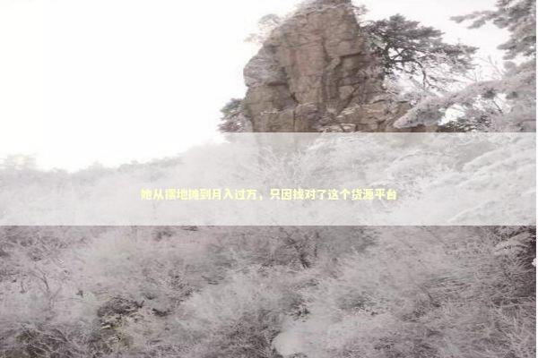 她从摆地摊到月入过万，只因找对了这个货源平台